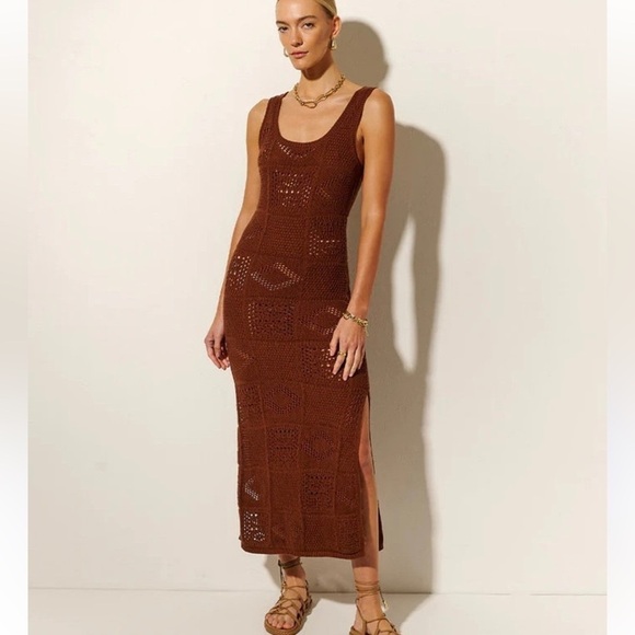 Kivari Dresses & Skirts - NWT Kivari Clementine Crochet Midi Dress in Chocolate Sz 4 US